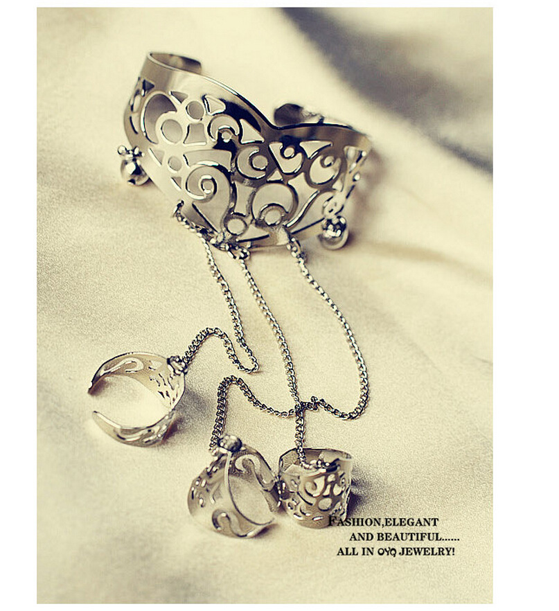 Vòng Tay Kèm Nhẫn Phong Cách Retro Dành Cho Nữ