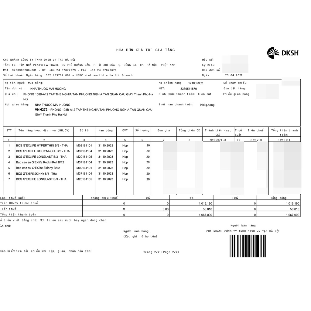 Bao cao su Gexlife Skinny 12 condoms