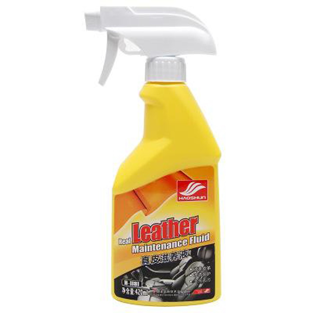 Xịt dưỡng da tẩy vết bẩn Haoshun Real Leather H1181 lọ màu vàng 420ml