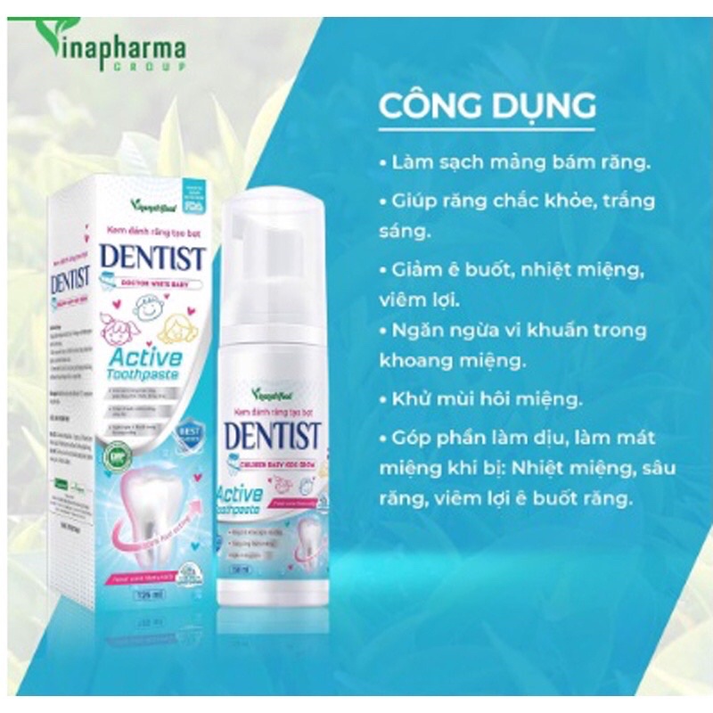 KEM ĐÁNH RĂNG TẠO BỌT THẾ HỆ MỚI Dành cho trẻ