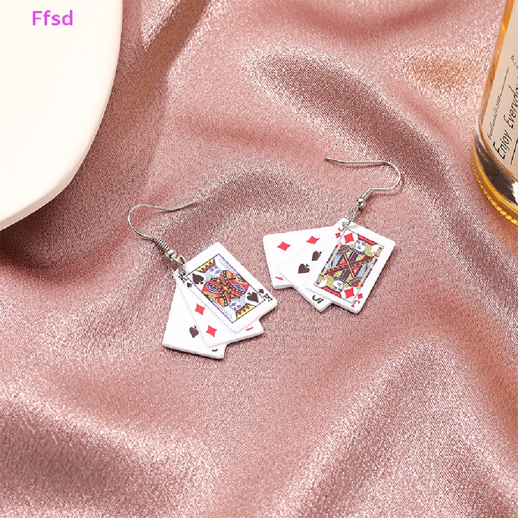 {Ffsd} Mặt Dây Chuyền Resin Resin Hình Lá Bài Poker Ch Phẳng Giải Trí Thủ Công Giải Trí * Bán Chạy