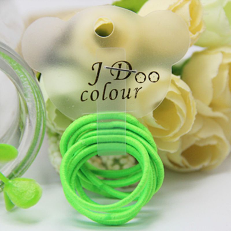 Set 10 Dây Thun Cột Tóc Màu Sắc Tươi Sáng Cho Bé Gái