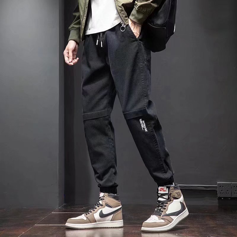 Quần Jean Thể Thao Thắt Dây Lưng Thun Mỏng Dài Đến Mắt Cá Chân Hàng Mới Cho Nam