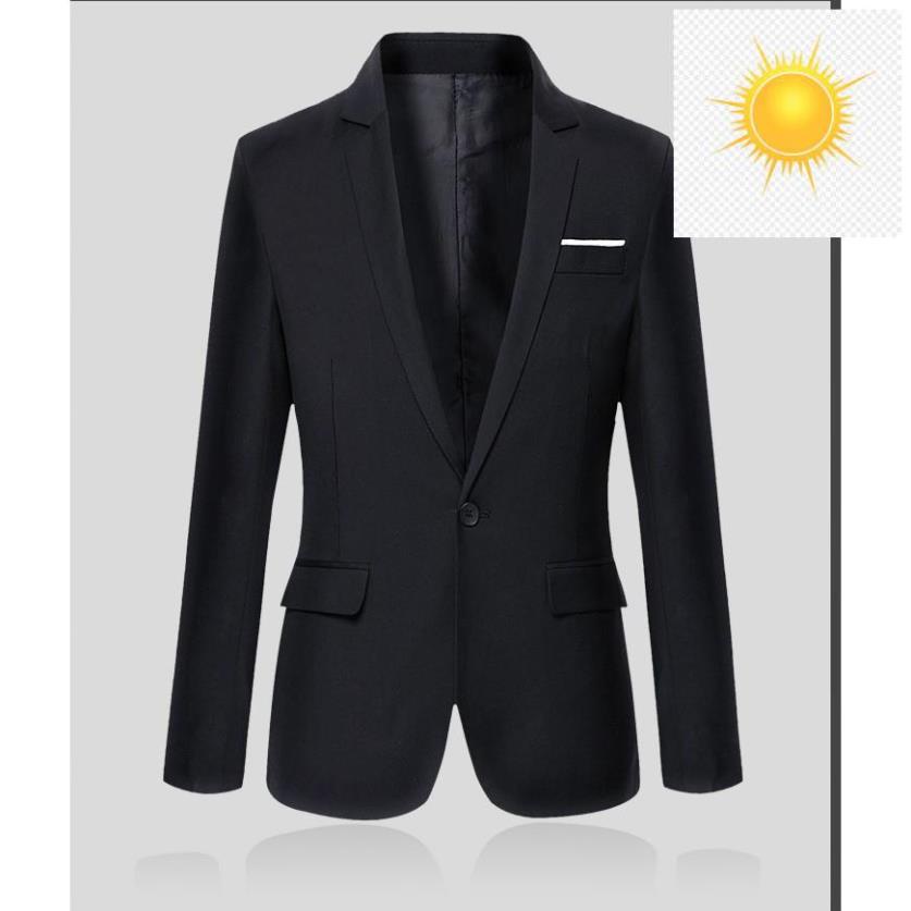 Áo khoác kiểu vest nam body viền trắng túi ngực có size lớn 2 màu đen & trắng