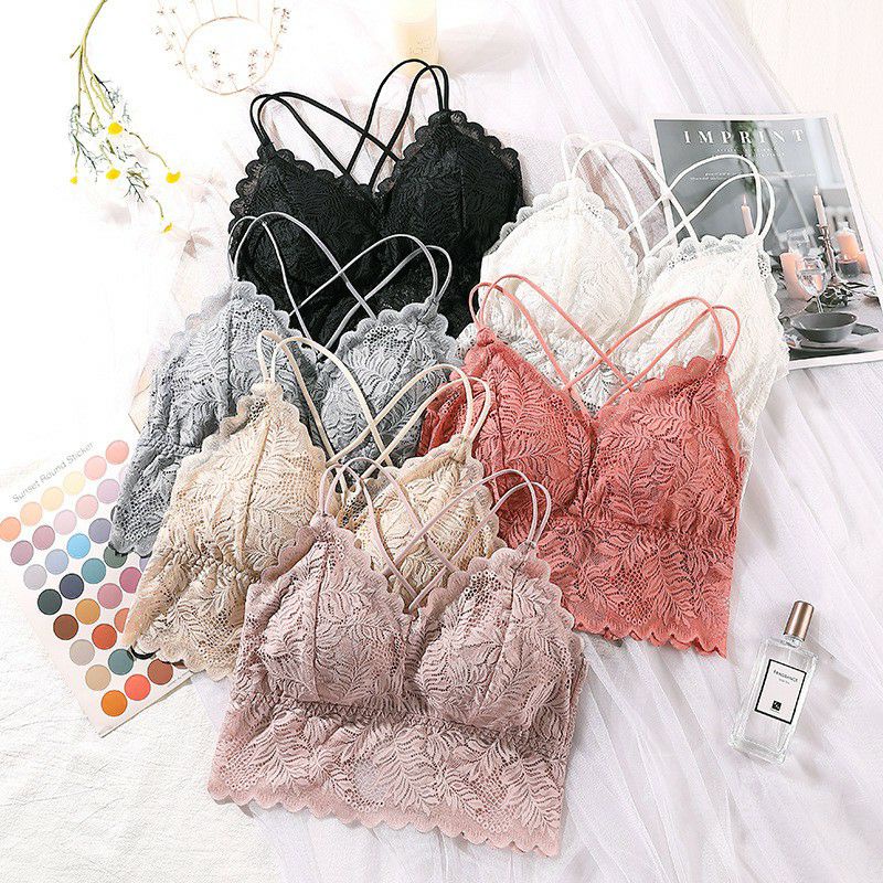 Áo Lót Ren 2 Dây❤FREESHIP❤ Bra Không Gọng Có Đệm Ngực Sexy, Gợi Cảm 6 màu_mã 2022