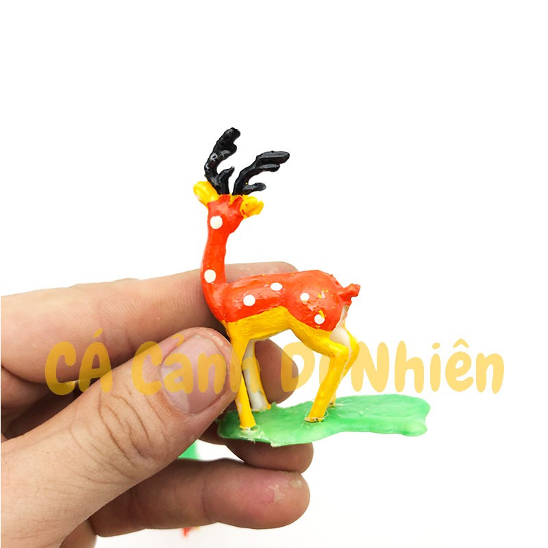 Tượng Cặp Hươu làm tiểu cảnh trang trí hồ cá, hòn non bộ