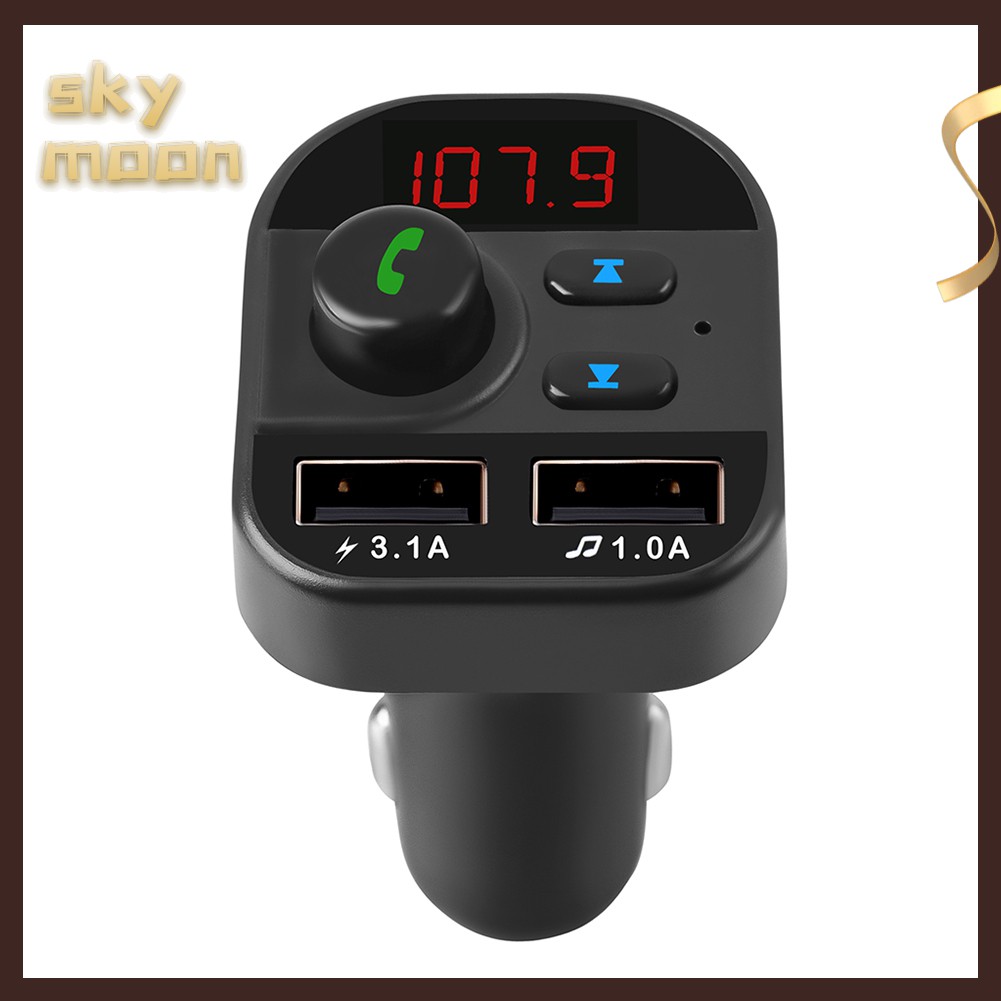 Củ Sạc Trên Ô Tô Skyx805E Bluetooth 5.1 Dual Usb Transmitter Fm Transmitter Mp3 Player Car Charger