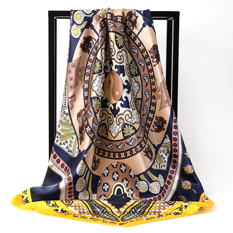 Khăn Choàng Satin Vuông 90CM(35.4inch) Thời Trang Dành Cho Nữ WJ1001-68