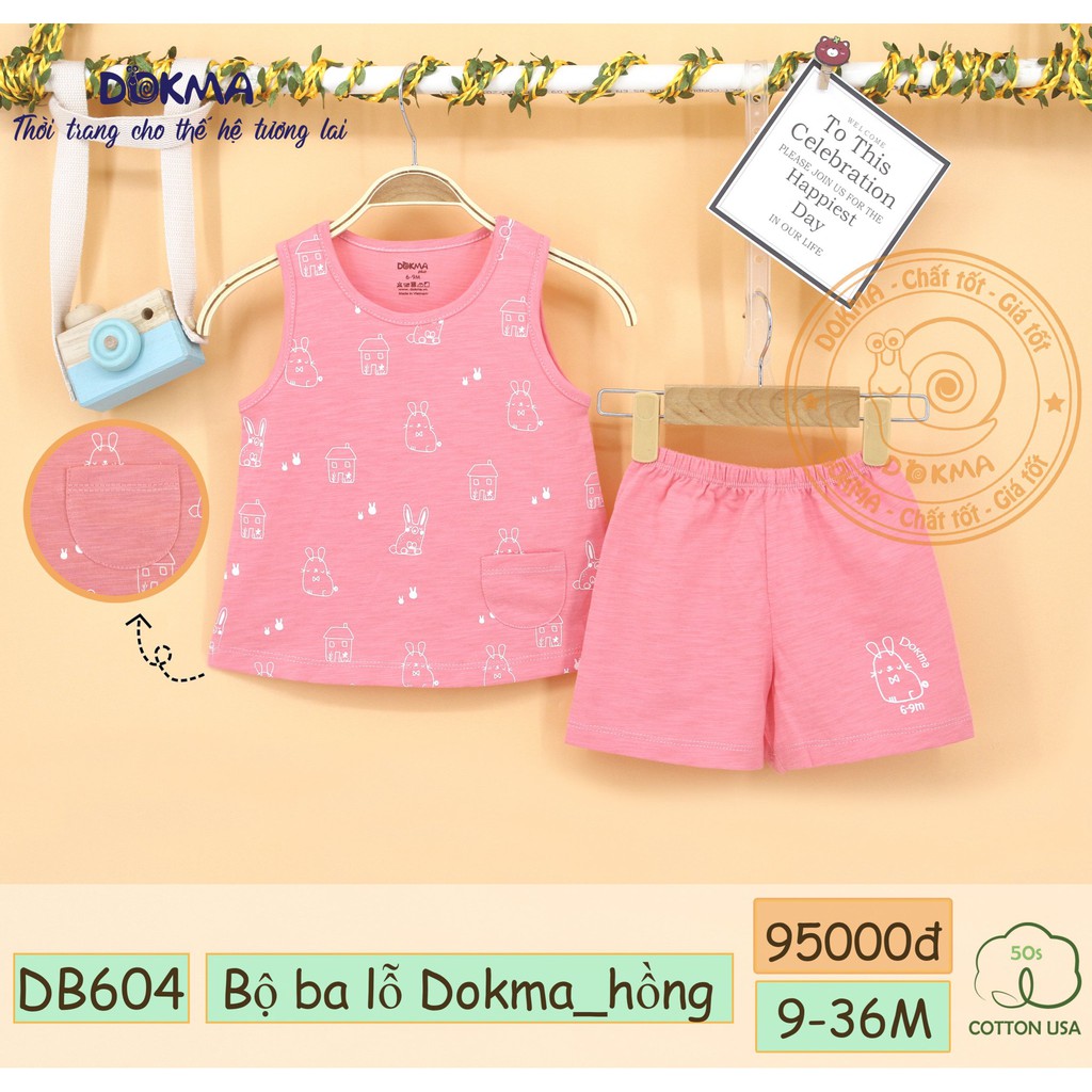 Bộ ba lỗ/sát nách vải cotton cho bé - DOKMA