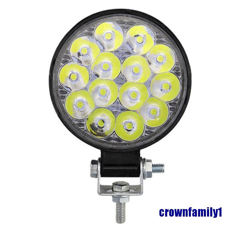 (crownfamily1) 1x 42W Round 14 LED Spot Work Light Bar Fog Driving Lamp Truck Tractor SUV ATV