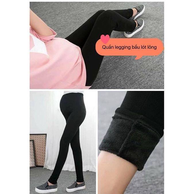 Quần Legging bầu LÓT LÔNG siêu mềm siêu ấm_ Mùa Đông không lạnh