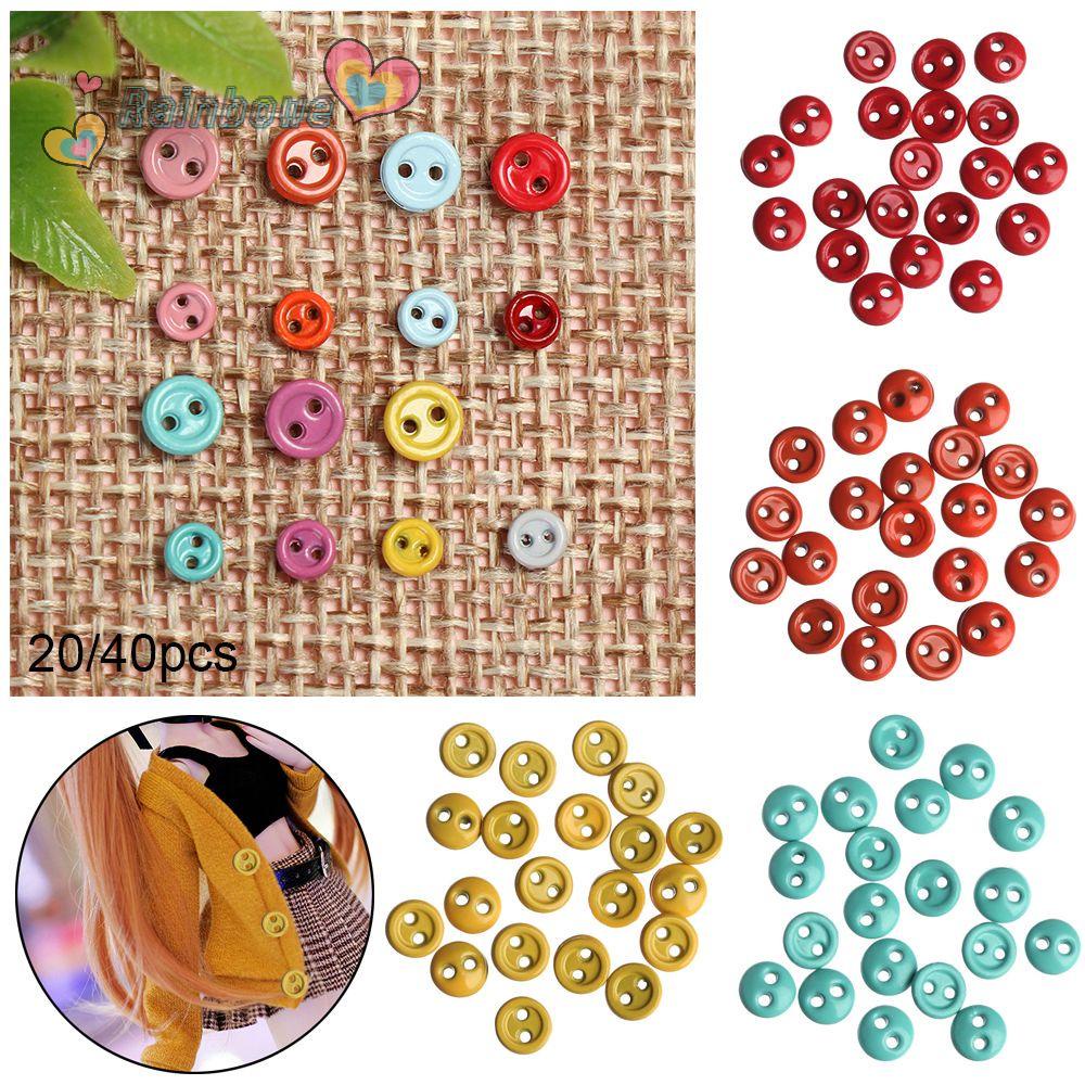 Set 20/ 40 nút quần áo kim loại hình tròn nhiều màu sắc 3mm/ 4mm