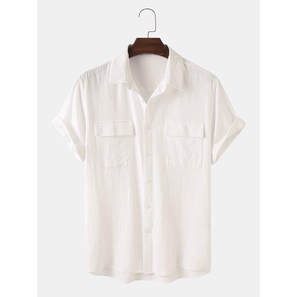 Áo sơ mi đũi cổ bẻ chất mat | BigBuy360 - bigbuy360.vn