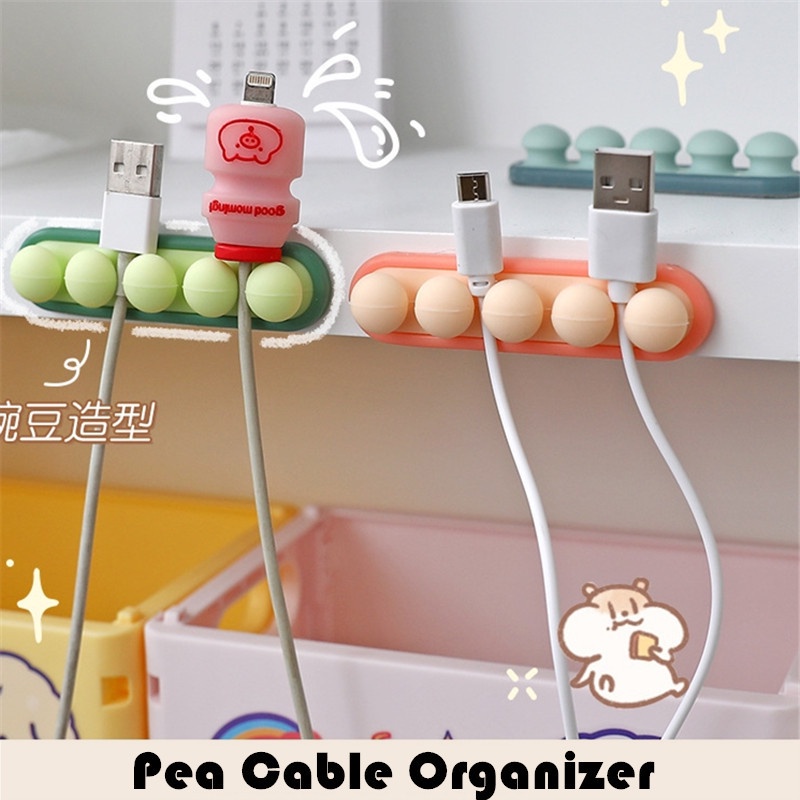 Dụng Cụ Quấn Dây Cáp Sạc / Tai Nghe / Chuột Máy Tính Bằng Silicon Có 4 Kẹp Sắp Xếp Gọn Gàng Trong