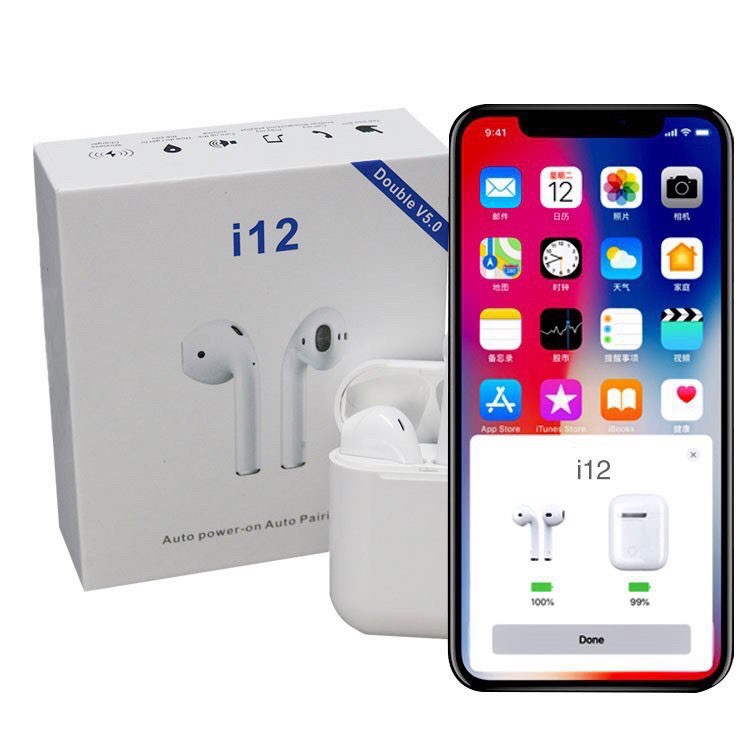 🍁Tai Nghe i12 TWS Bluetooth 5.0 - CẢM ỨNG 4.7