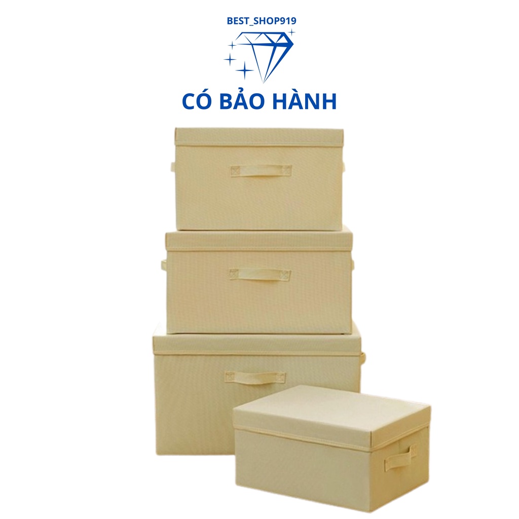Thùng Đựng Quần Áo Đồ Lót Nam Nữ Đồ Chơi Trẻ Em Gấp Gọn Cao Cấp Có Nắp Đậy Và Quai Xách Tiện Dụng Có Thể Xếp Chồng SET 3
