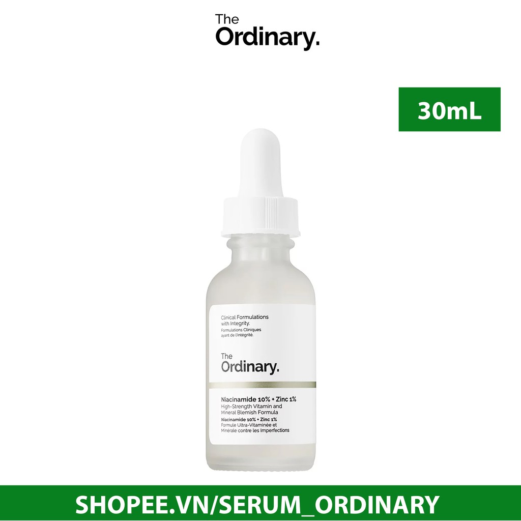 Serum The Ordinary Niacinamide 10% + Zinc 1% - Tinh chất giảm mụn, giảm thâm, sáng da ( 30mL - serum_ordinary)