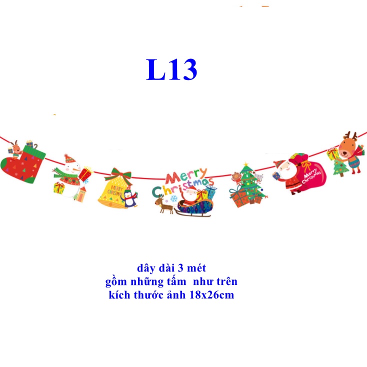 Cờ treo trang trí noel trang trí giáng sinh L13