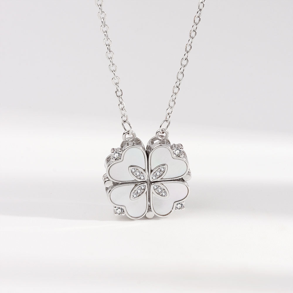 (MớI) Vòng cổ HợP Kim HìNh Cỏ Bốn Lá May MắN