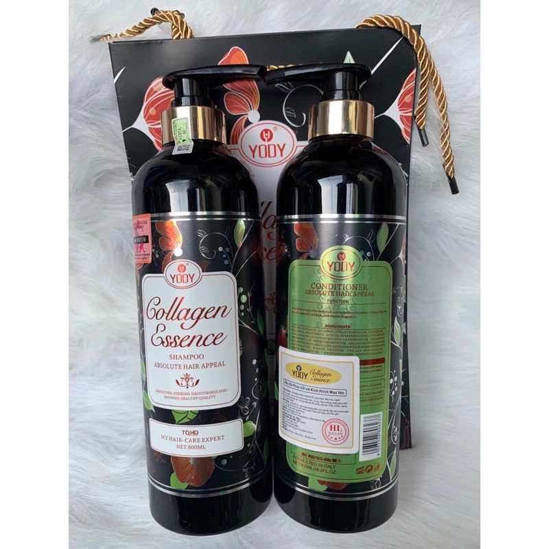 [Hàng Chính Hãng] Dầu Gội Xả Phục Hồi Hương thơm quyến rũ chống rụng tóc YODY COLLAGEN ESSENCE 800mlx2