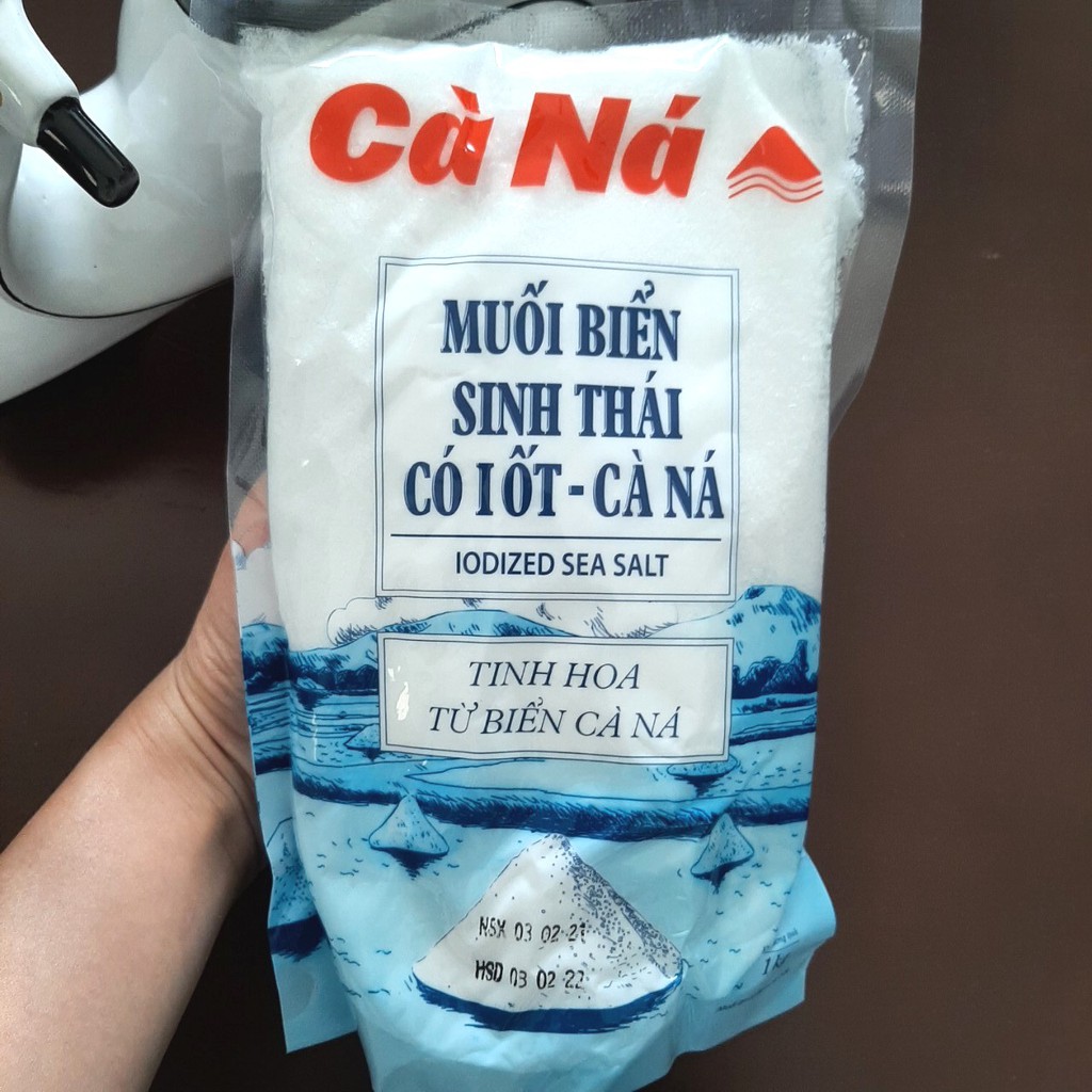 Muối biển sinh thái Cà Ná chứa i ốt gói 1kg