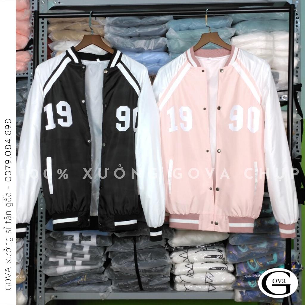 Áo Khoác Bomber 1990 Chất Dù 2 Lớp Nam Nữ Form Rộng Unisex, Áo Gió Chống Nắng Ulzzang GOVA