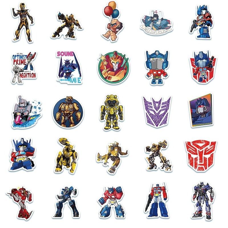 50 Sticker hình Robot Optimus Prime-Series chống thấm nước dán trang trí đa năng