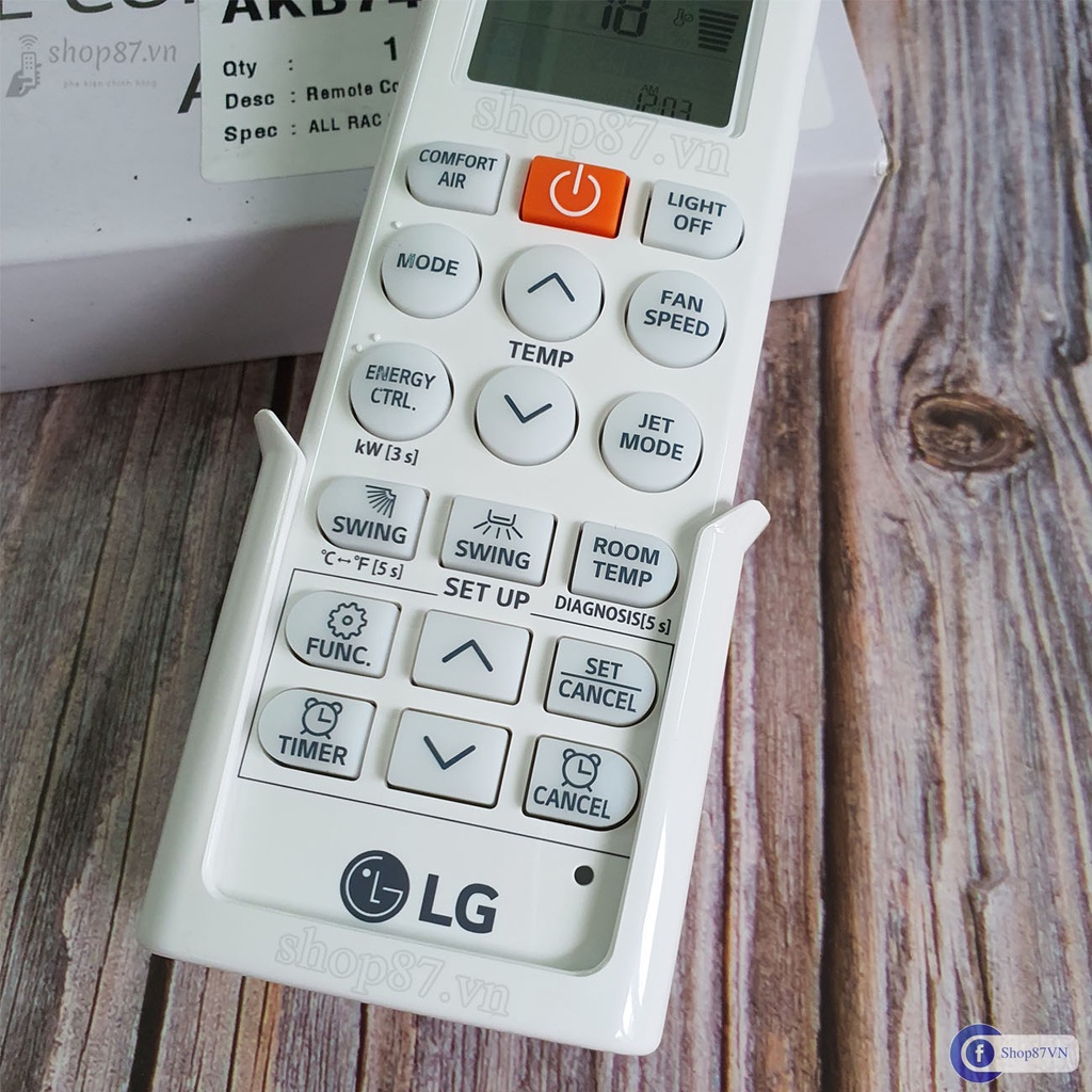 Điều khiển điều hòa LG Dual inverter chính hãng AKB74955604 nút cam