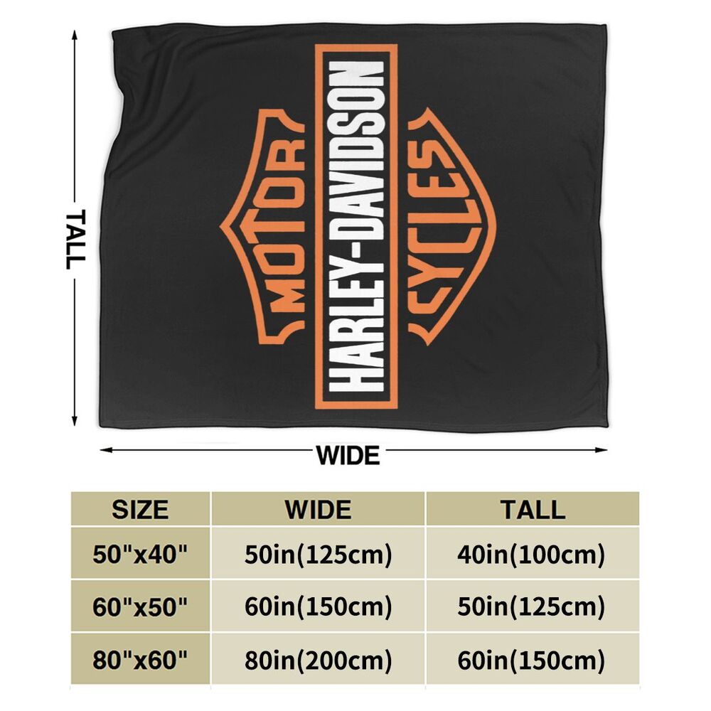 Vải chùm chất liệu nỉ mềm mại in chữ Harley Davidson độc đáo nhỏ nhẹ dùng trang trí cho ghế sofa / giường ngủ