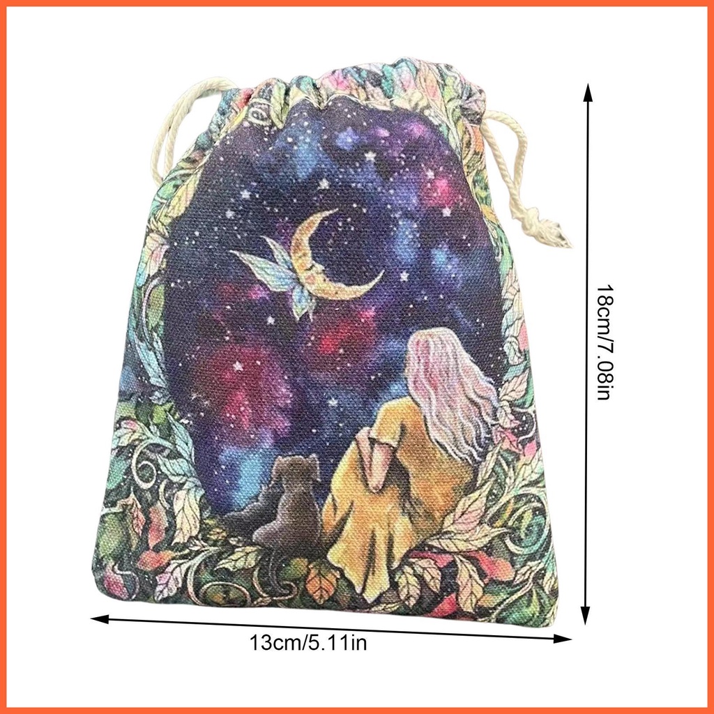 Bộ Bài Tarot Dây Rút Mềm Mại Họa Tiết Mặt Trăng
