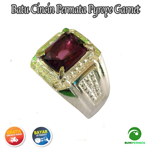 Nhẫn Đính Đá Thạch Anh Garnet