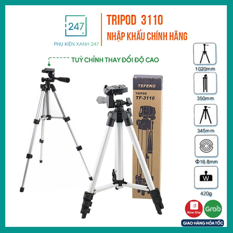 Gậy chụp ảnh 3 chân tripod cao cấp, giá đỡ quay phim, chụp ảnh, livestream chuyên dụng