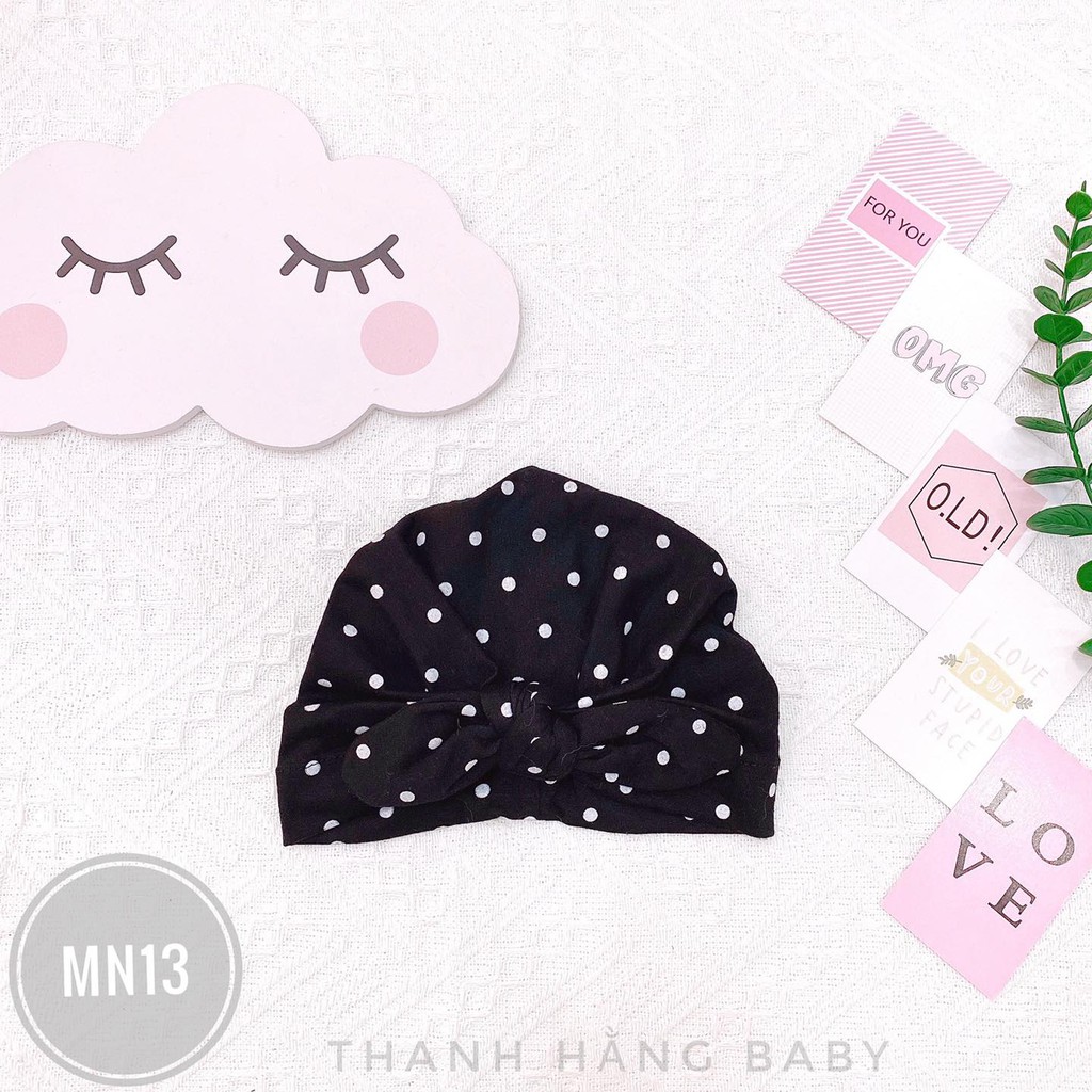 Mũ Turban Chấm Bi Siêu Cute Cho Bé Gái Thanh Hằng Baby Từ 0 - 1 Tuổi