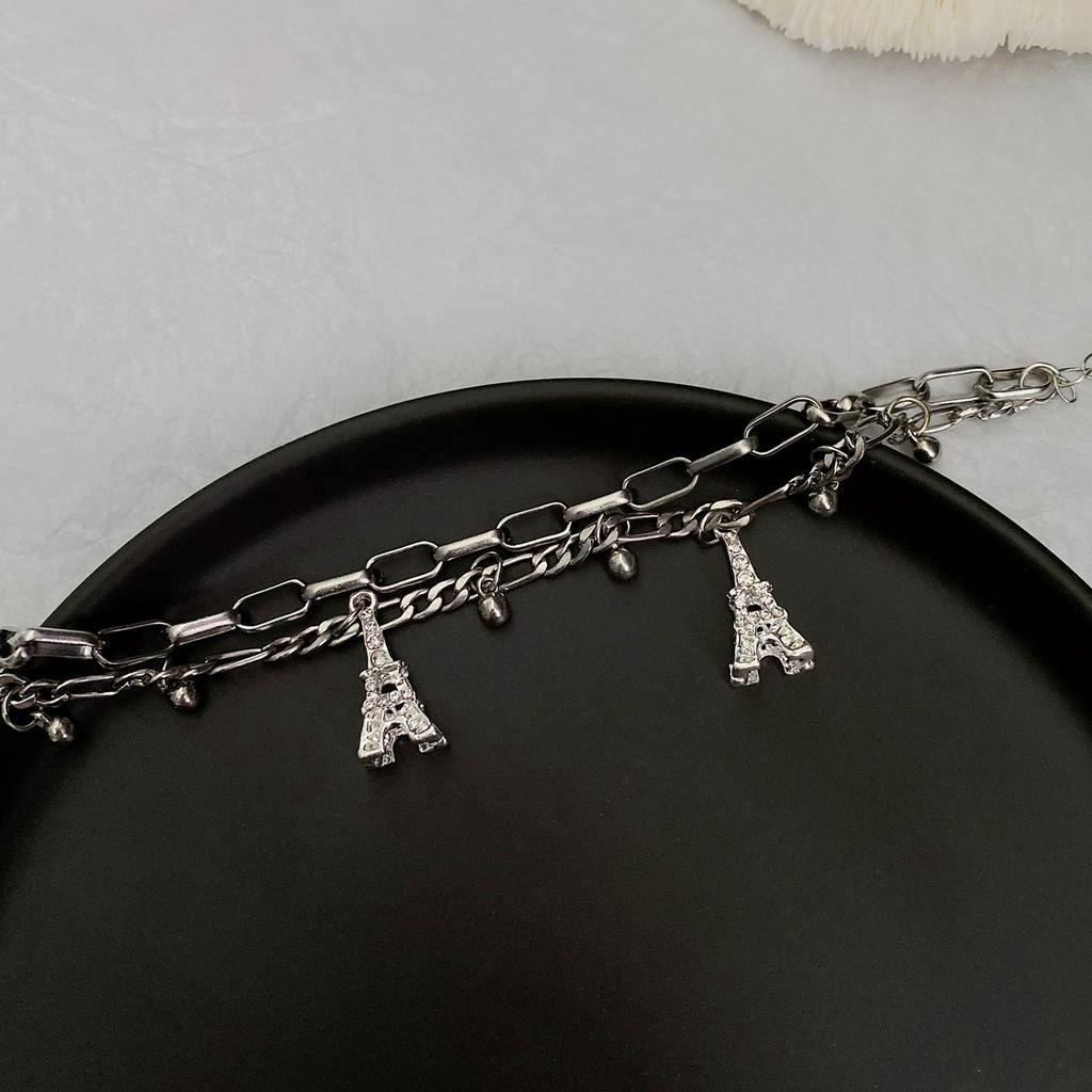 Vòng Tay Hai Lớp Mặt Hình Tháp Eiffel Lãng Mạn 22624 Lãng Mạn