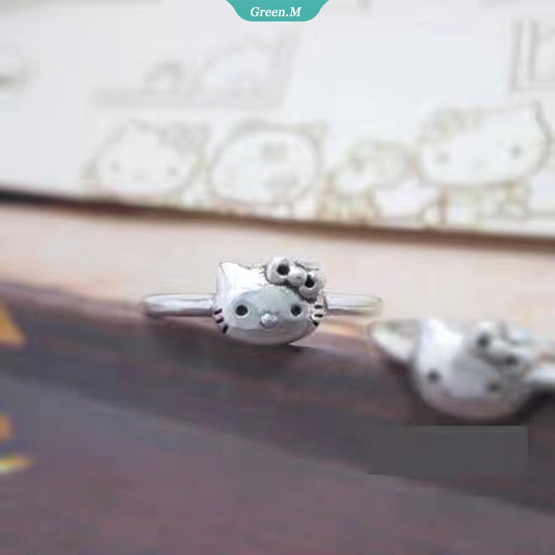 SANRIO Nhẫn Hở Hình Hello Kitty Dễ Thương Có Thể Điều Chỉnh Làm Quà Tặng Cho Bạn Gái