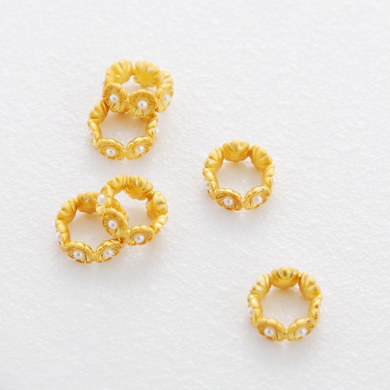 Hạt Xâu Làm Trang Sức Hình Vỏ Sò Bằng Đồng Mạ Vàng 18k 10mm diy