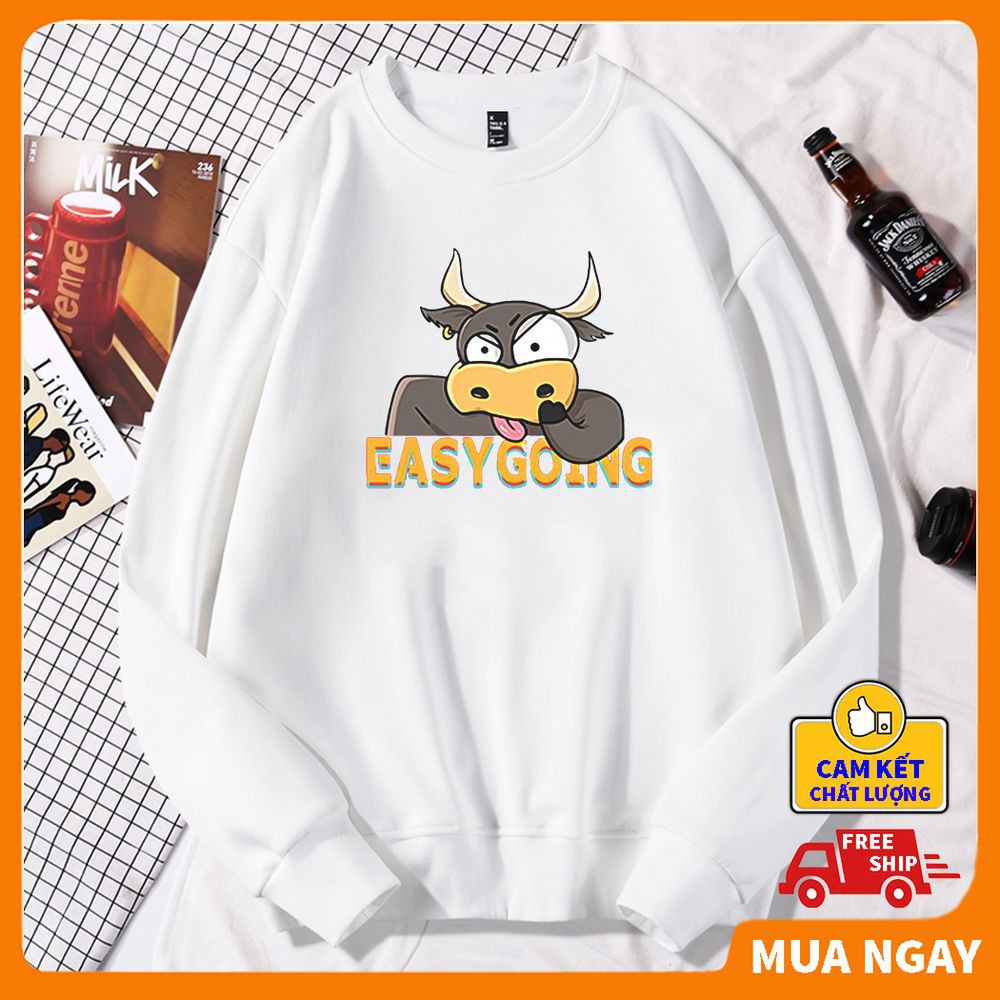 Áo sweater nam dáng Unisex form rộng BIBINO, Áo nỉ hoodie cổ tròn tay dài dày mịn ấm áp năng động trẻ trung cá tính | BigBuy360 - bigbuy360.vn