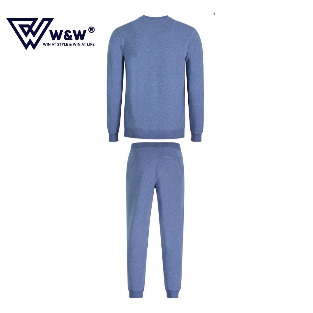 Bộ Quần Áo Thể Thao Nam Thu Đông W&amp;W Cổ Tròn Chất Liệu Cao Cấp Giữ Nhiệt Tốt, Thiết Kế Năng Động WHW05