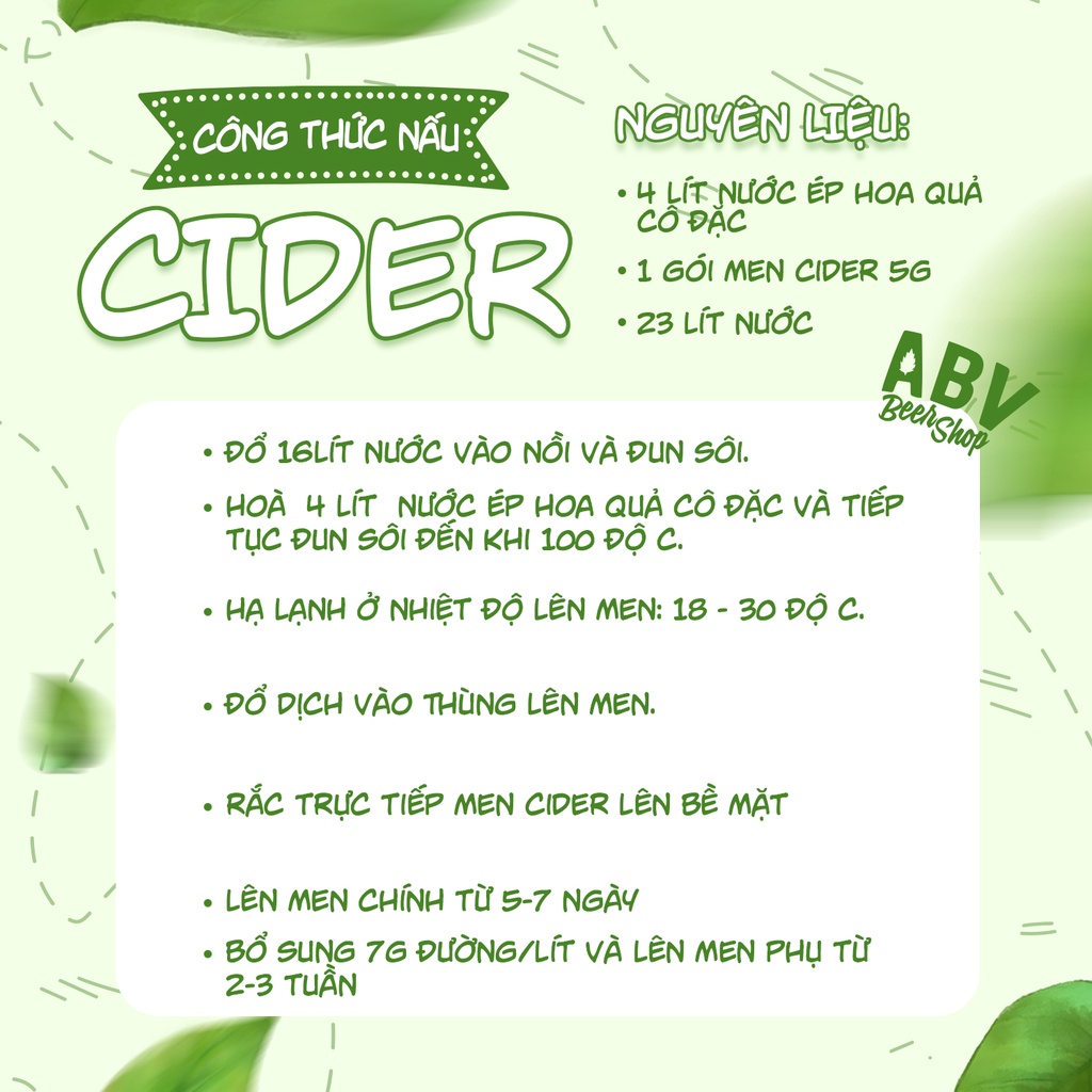 Set Nguyên Liệu Nấu Cider
