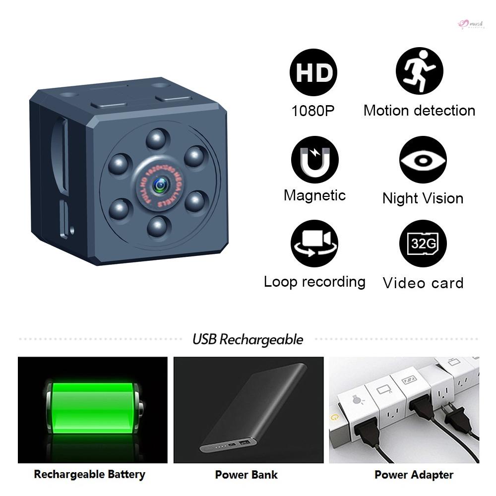 Camera hành trình mini HD 1080P với khe cắm thẻ TF cảm biến chuyển động hồng ngoại không dây kèm phụ kiện cho nhà ở
 | BigBuy360 - bigbuy360.vn