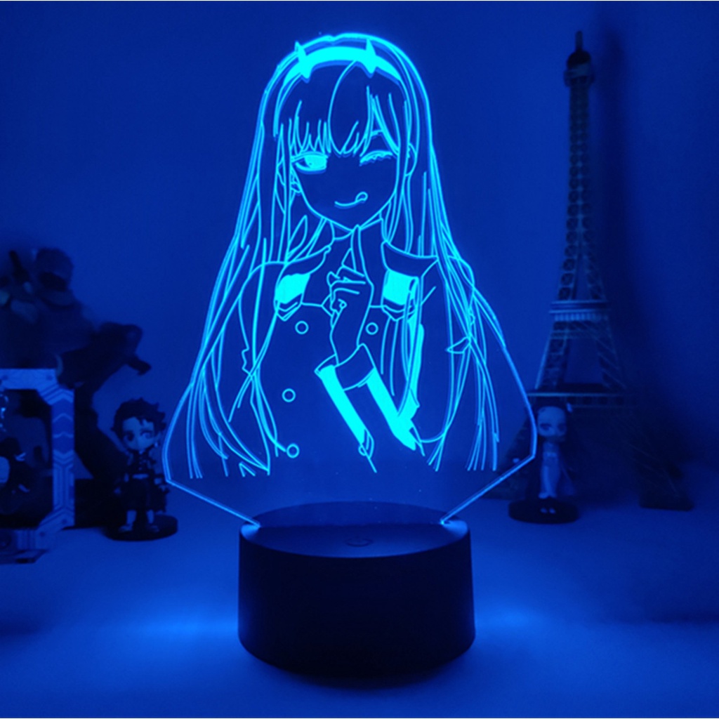 Đèn LED Chiếu Hình 3D Anime Zero Hai Màu USB Kèm Điều Khiển Từ Xa