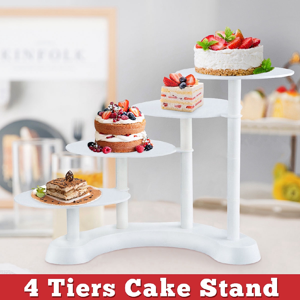 Dongxi White 4 Tier Cake Stand Plastic Cupcake Dessert Display