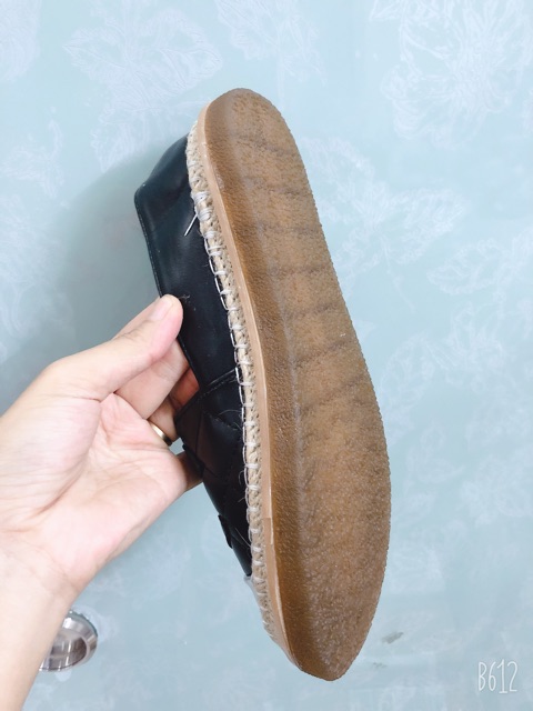 Giày lười da bóng phối hai mầu đế cói êm chân FREESHIP | BigBuy360 - bigbuy360.vn