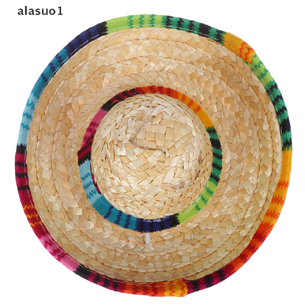 [alasuo1] Mũ Rơm Mini Che Nắng Đi Biển Cho Thú Cưng Chó Mèo Sombrero