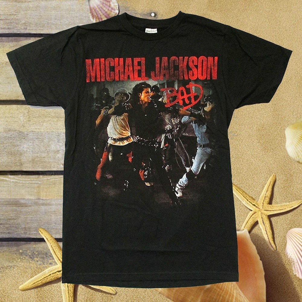 Áo Thun Ngắn Tay In Hình Michael Jackson Bad Cá Tính Cho Nam 1