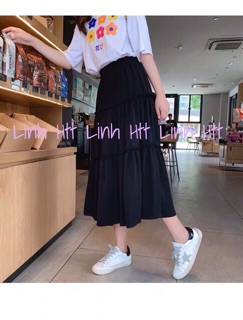 Chân váy tầng Midi Ulzzang 80cm