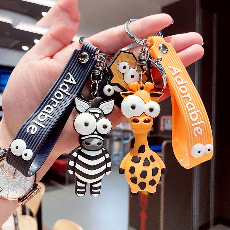 [Quà tặng ý nghĩa] Móc Chìa Khoá Móc Khóa Tạo Hình Hươu cao cổ và Ngựa vằn Dễ Thương Cho Cặp Đôi KH04