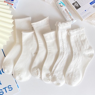 Image of New Cute Jk Socks Deodorant Women's  Mid-Tube Socks White Sock For Women's (1 Pair)