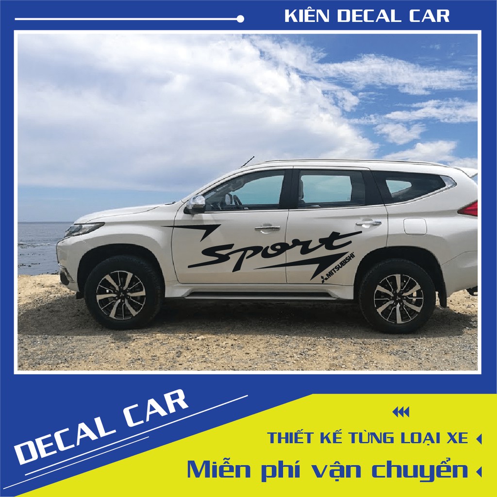 Tem xe Pajero Sport - decal Pajero Sport phong cách thể thao