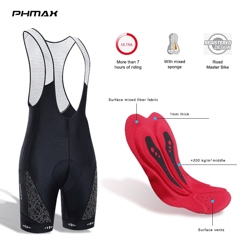 Set quần áo chạy xe đạp PHMAX có đệm gel dành cho nam